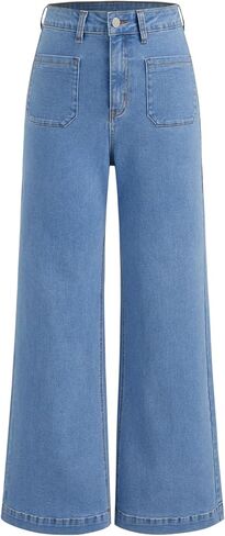 CIDER Womens Wide Leg Jeans High Waisted Stretchy Denim Flared Pants with Pockets in Saudi Arabia