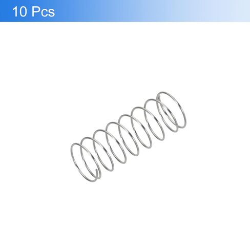 uxcell 10Pcs Compression Springs, 0.2mm Wire Diameter x 4mm OD x 10mm Length 304 Stainless Steel Extension Spring Ballpoint Pen Pressure Springs for Shop Home Repairs, Silver in Saudi Arabia