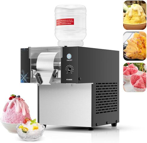 Snowflake Ice Machine Commercial 176LBS/24H, Stainless Steel Ice Shaver Machine Electric Snow Cone Machine, 100-Speed Adjustable, Ice Cream Equipment Dessert Shop Equipment in Kuwait