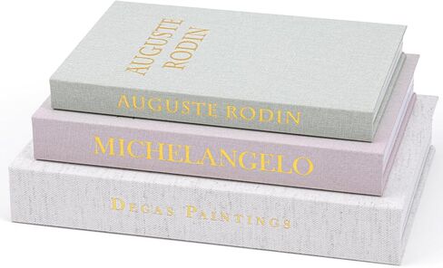 XKDOUS Set of 3 Linen Decorative Books with Gold Foil Cover Faux Book Storage Box for Coffee Table, Bathroom Shelf & Home Decor in Kuwait