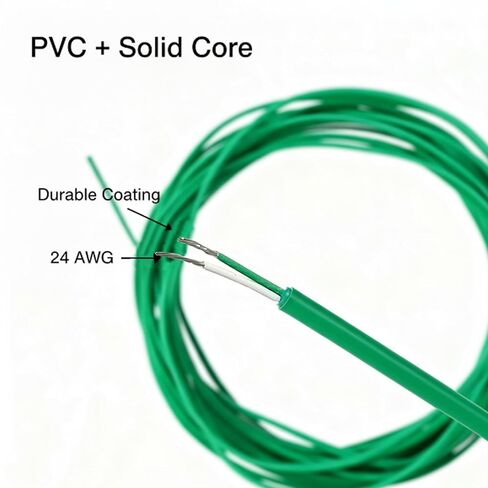 سلك حراري من النوع K AWG 24 عازل PVC مجدول عالي الحرارة (يصل إلى 1370 درجة مئوية/2500 درجة فهرنهايت) - لفة 10 ياردة (9 م) (177 بوصة/4.5 م) in Kuwait