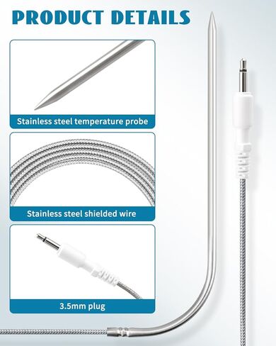 8 Foot Temperature Probe Fit for DynaQ/UltraQ/PartyQ/DigiQ/CyberQ Controls Food Premium Dishwasher Safe Temperature Probe in Saudi Arabia
