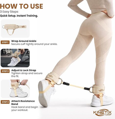 Ankle Resistance Bands with Cuffs, Resistance Bands for Women & Men, Durable Home Gym Accessories for Kickbacks, Hip & Glute Training, and Butt Lift Fitness in Saudi Arabia