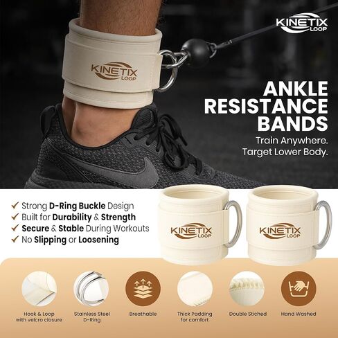 Ankle Resistance Bands with Cuffs, Resistance Bands for Women & Men, Durable Home Gym Accessories for Kickbacks, Hip & Glute Training, and Butt Lift Fitness in Saudi Arabia