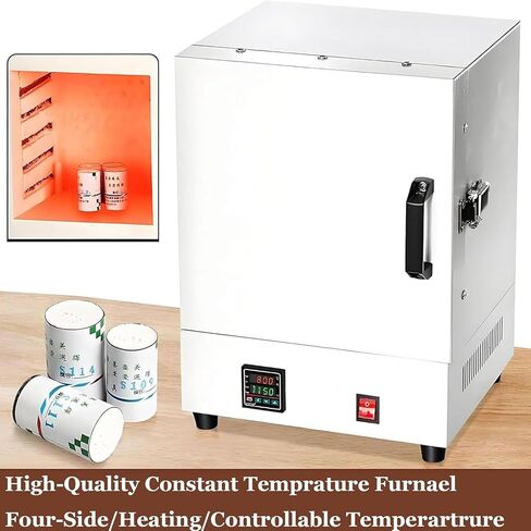 High-Temperature Muffle Furnace 2000W 110V for Jewelry Processing, 0-2192℉ Electric Laboratory Burnout Oven, Integrated High-Performance Furnace for Lab Use in Saudi Arabia