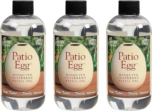 زيت إعادة ملء بيض الفناء من سكيتر سكرين 90602 - 8 أونصة سائلة (3 عبوات) - مزيج من الزيوت العطرية مع جيرانيول وعشب الليمون - للاستخدام مع موزع روائح بيض الفناء - خالي من DEET، طويل الأمد، رائحة طبيعية in Kuwait