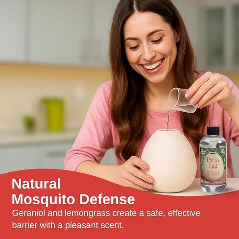 زيت إعادة ملء بيض الفناء من سكيتر سكرين 90602 - 8 أونصة سائلة (3 عبوات) - مزيج من الزيوت العطرية مع جيرانيول وعشب الليمون - للاستخدام مع موزع روائح بيض الفناء - خالي من DEET، طويل الأمد، رائحة طبيعية in Kuwait