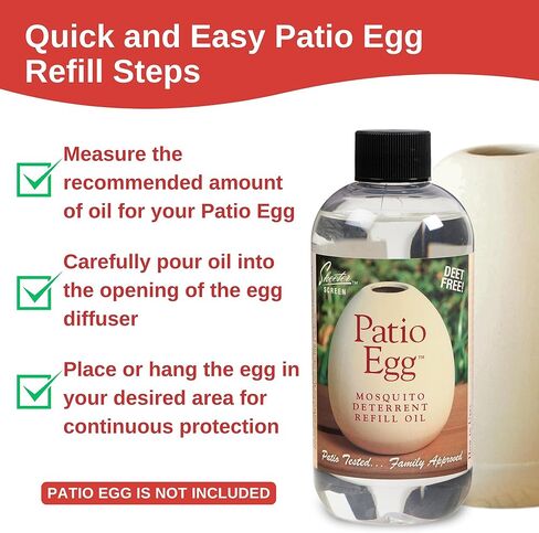 زيت إعادة ملء بيض الفناء من سكيتر سكرين 90602 - 8 أونصة سائلة (3 عبوات) - مزيج من الزيوت العطرية مع جيرانيول وعشب الليمون - للاستخدام مع موزع روائح بيض الفناء - خالي من DEET، طويل الأمد، رائحة طبيعية in Kuwait
