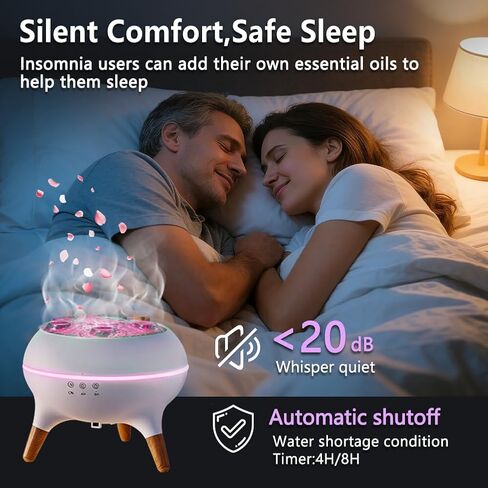 Essential Oil Diffuser Jellyfish 250ML, Humidifier Aroma Diffuser with Remote, Mist Dancing with Music Aromatherapy, Jellyfish Humidifier with 7 Color Lights for Home Bedroom Office Hotel(White) in Saudi Arabia