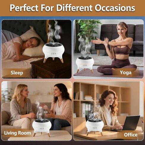 Essential Oil Diffuser Jellyfish 250ML, Humidifier Aroma Diffuser with Remote, Mist Dancing with Music Aromatherapy, Jellyfish Humidifier with 7 Color Lights for Home Bedroom Office Hotel(White) in Saudi Arabia