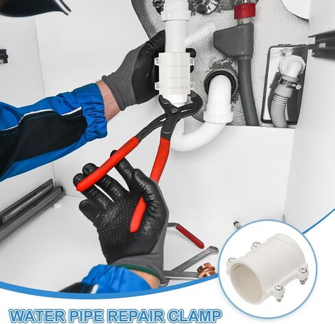 PATIKIL 2 Inch Water Pipe Repair Clamp PVC Leak Sealer for OD 50mm PE/PPR/Pipes and Plumbing (Length 2.7 Inch), White in Saudi Arabia