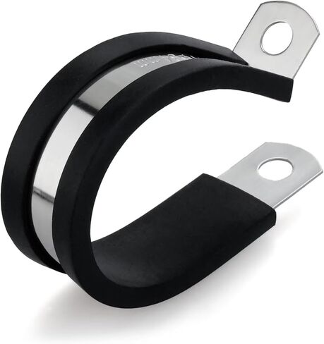 6 PCS 2-3/8 Inch 304 Stainless Steel Cable Clamps with Rubber Coated Cushion – Insulated Wire Clamps for Automotive, Pipe, Tube, Hose, Lines & Cord Installation (DN 60mm) in Kuwait