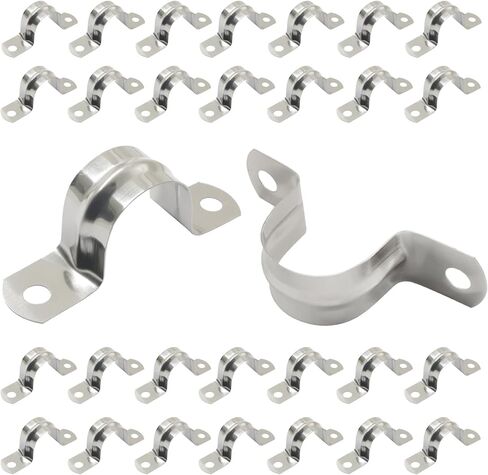 30PCS M40 1 1/2 inch 304 Stainless Steel Rigid Pipe Strap - Heavy Duty U Bracket Two Hole Cable Clamps for Secure Pipe, Tube & Wire Installation - Corrosion Resistant in Kuwait
