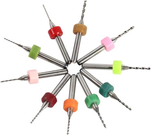 POCREATION 10pcs Cemented Carbide Drill Bits, Twisted Flute Design, Drill Set for PCB, CNC, Jewelry Repairs in Saudi Arabia
