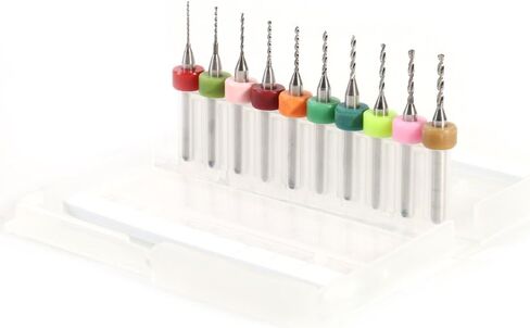 POCREATION 10pcs Cemented Carbide Drill Bits, Twisted Flute Design, Drill Set for PCB, CNC, Jewelry Repairs in Saudi Arabia