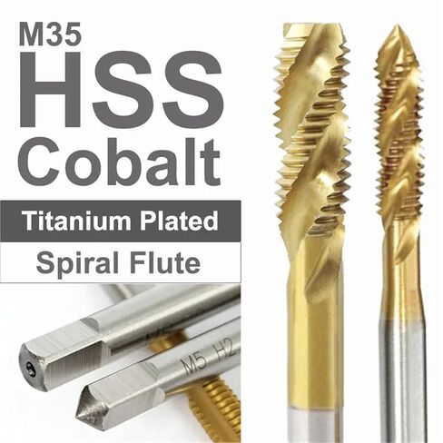 متري M35 HSS الحنفية مستقيم/دوامة الناي آلة الموضوع للمعادن M2 M2.5 M3 M4 M5 M6 M8 M10 M12 M14 M16 1 قطعة (1 PCS_M12X1.75) in Kuwait