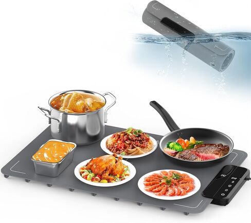 Electric Food Warming Tray with Temperature Control, Baby Food Warmer for Home Daily Use Child Lock, Office Desk Food Warming Plate for Small Family, Waterproof Easy Clean Low Power Food Warmer in Saudi Arabia