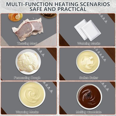 Electric Food Warming Tray with Temperature Control, Baby Food Warmer for Home Daily Use Child Lock, Office Desk Food Warming Plate for Small Family, Waterproof Easy Clean Low Power Food Warmer in Saudi Arabia
