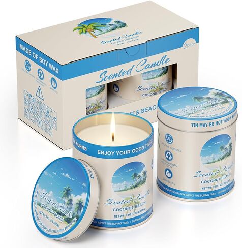 Apple Cinnamon Scented Candle Set | 2Pack 510g 8% Essential Oils,80H Burn, Smokeless,Pure Soy Wax for Aromatherapy Tin Jar Candle, Stress Relief | Gift for Home, Meditation, Men&Women in Saudi Arabia