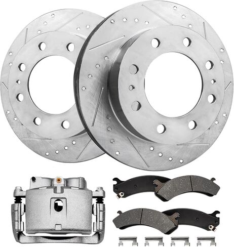 Detroit Axle - Brake Rotors for Lexus GS350 GS450h IS300 IS350 IS200t GS200t RC200t RC300 RC350, 13.15" inch Front and 12.20" inch Rear Drilled and Slotted Disc Brake Rotors Replacement in Saudi Arabia