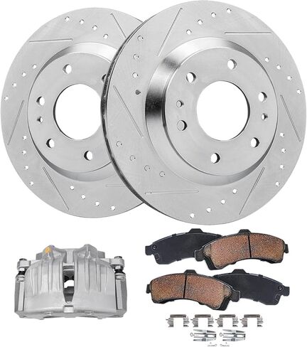 Detroit Axle - Brake Rotors for Lexus GS350 GS450h IS300 IS350 IS200t GS200t RC200t RC300 RC350, 13.15" inch Front and 12.20" inch Rear Drilled and Slotted Disc Brake Rotors Replacement in Saudi Arabia