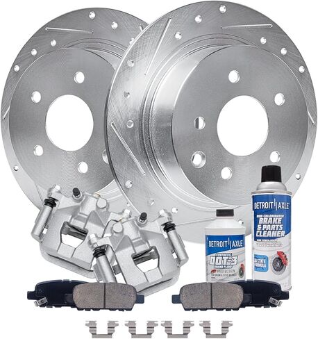 Detroit Axle - Brake Rotors for Lexus GS350 GS450h IS300 IS350 IS200t GS200t RC200t RC300 RC350, 13.15" inch Front and 12.20" inch Rear Drilled and Slotted Disc Brake Rotors Replacement in Saudi Arabia