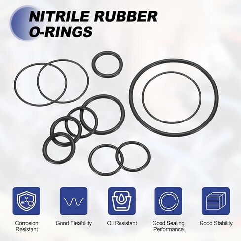 uxcell 20Pcs AS-037 O-Rings, Nitrile Rubber O-Rings 2-1/2" ID 2-5/8" OD 1/16" Width for Faucet Plumbing Machine Sealing Automotive Repair, Tail Cap Assembly, 70 Durometer, Black in Saudi Arabia