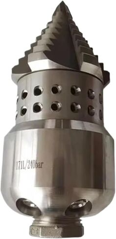 Stainless Steel Sewer Cleaning Nozzle 1" M36 0.7-280bar 170L Rotary Sewer Pipe Washing Nozzle(M36,316SS) in Saudi Arabia