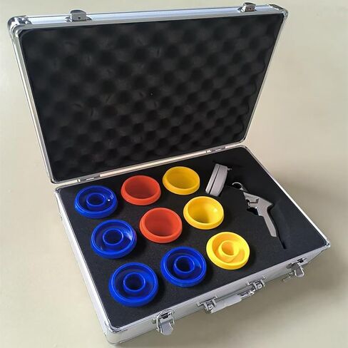 Pneumatic Hydraulic Hose Cleaning Set - 9 Nozzles, Sponge Ball & Storage Box, 0.23-2in Air Powered Pipe Cleaner for Industrial Soft & Hard Pipes in Saudi Arabia
