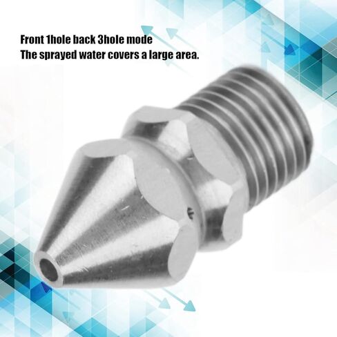 Pipe Cleaning Nozzle G1 / 4in Male Thread Stainless Steel, 4Hole Sewer Drain Jet - High Pressure 250 Bar, Durable Rust Proof, Ideal for Pipeline and Sewer Cleaning in Saudi Arabia