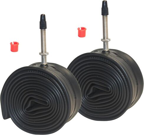 حزمة الأنبوب الداخلي للدراجة مقاس 20x1 3/8 بوصة (37-406) مكونة من قطعتين - صمام FV48mm مع محول AV مجاني - متوافق مع رحلات المدينة ودراجات الركاب والدراجات القابلة للطي ودراجات الأطفال/الأحداث والمزيد in Kuwait