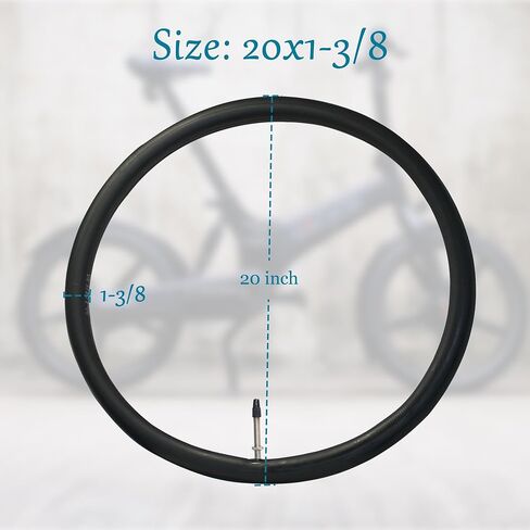 حزمة الأنبوب الداخلي للدراجة مقاس 20x1 3/8 بوصة (37-406) مكونة من قطعتين - صمام FV48mm مع محول AV مجاني - متوافق مع رحلات المدينة ودراجات الركاب والدراجات القابلة للطي ودراجات الأطفال/الأحداث والمزيد in Kuwait