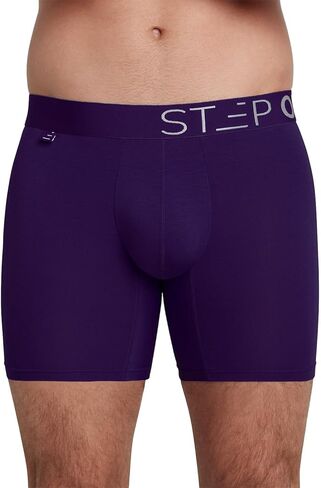 STEP ONE Mens Boxer Briefs, 1 Pair – Viscose from Bamboo Anti-Chafing Underwear for Men, Comfortable Moisture-Wicking Boxers with 3D Pouch Black and Gray L in Saudi Arabia