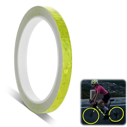 Neon Reflective Tape 0.4In x 26 Feet Tape High Visibility Safety Warning Glow in The Dark Tapes Outdoor Waterproof Strong Adhesive Yellow Fluorescent Reflective Tapes for Bikes Bicycles Trailers in Saudi Arabia