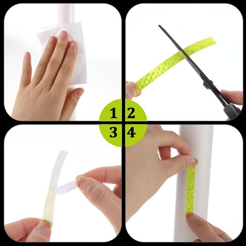 Neon Reflective Tape 0.4In x 26 Feet Tape High Visibility Safety Warning Glow in The Dark Tapes Outdoor Waterproof Strong Adhesive Yellow Fluorescent Reflective Tapes for Bikes Bicycles Trailers in Saudi Arabia