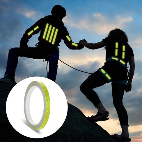 Neon Reflective Tape 0.4In x 26 Feet Tape High Visibility Safety Warning Glow in The Dark Tapes Outdoor Waterproof Strong Adhesive Yellow Fluorescent Reflective Tapes for Bikes Bicycles Trailers in Saudi Arabia