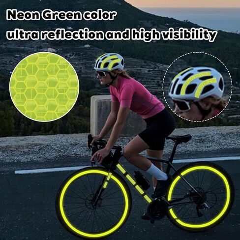 Neon Reflective Tape 0.4In x 26 Feet Tape High Visibility Safety Warning Glow in The Dark Tapes Outdoor Waterproof Strong Adhesive Yellow Fluorescent Reflective Tapes for Bikes Bicycles Trailers in Saudi Arabia