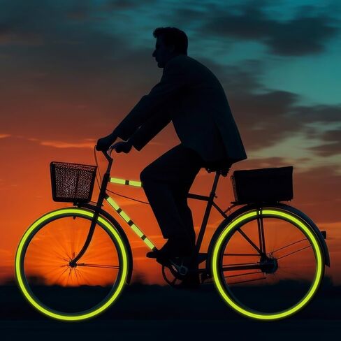 Neon Reflective Tape 0.4In x 26 Feet Tape High Visibility Safety Warning Glow in The Dark Tapes Outdoor Waterproof Strong Adhesive Yellow Fluorescent Reflective Tapes for Bikes Bicycles Trailers in Saudi Arabia
