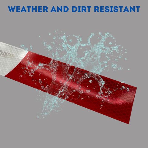 2" x 12" Reflective Strips 3M Diamond Grade Reflective Safety Tape, Red/White Conspicuity Markings w/DOT-C2 for Semi Trucks, Trailers, and Vehicles -25pk in Kuwait