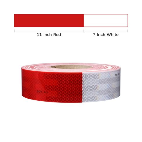 2" x 12" Reflective Strips 3M Diamond Grade Reflective Safety Tape, Red/White Conspicuity Markings w/DOT-C2 for Semi Trucks, Trailers, and Vehicles -25pk in Kuwait