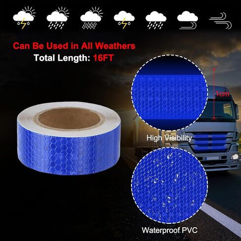 MECCANIXITY Reflective Tape, 2 Inch x 16 ft Self-Adhesive Trailer Reflector Tape Waterproof Warning Safety Sticker High Visibility Night Reflectors for Bikes Cars, Orange in Saudi Arabia