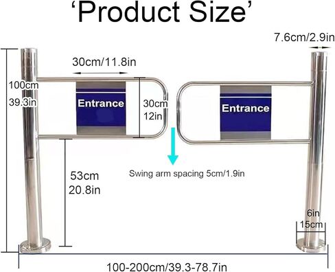 Automatic Rebound Swing Gate Wide Stainless Steel Entrance Manual Door，Stainless Steel Automatic Swing Gate - Safety Door for Supermarkets, Malls, Retail Stores & Commercial Spaces - Durable in Saudi Arabia