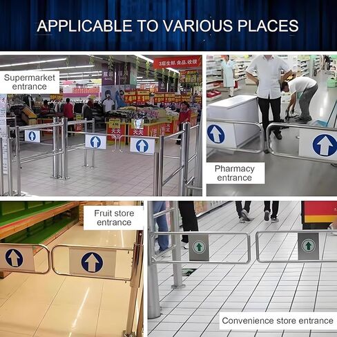 بوابة التأرجح التلقائية ذات المدخل الواسع من الفولاذ المقاوم للصدأ، باب يدوي، بوابة أمان أوتوماتيكية صناعية - حاجز تأرجح محمّل بنابض للخدمة الشاقة، بوابة ممر معدنية بزاوية 90 درجة لمحلات السوبر ماركت والحقائق in Kuwait