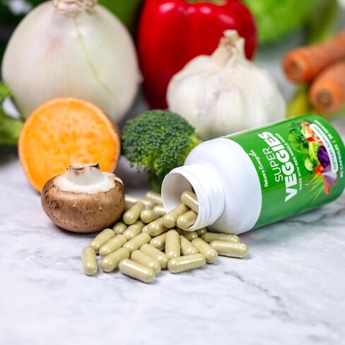 Fruits and Veggies Supplement - Nature Fruits and Vegetables Supplements - Vegan, Non GMO, Soy Free, Superfood Vitamins & Minerals Nutritional Balance - (Total 180 Capsules - Pack of 2) Made in USA in Kuwait