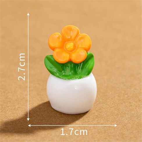 Cute Mini Creative Small Flower Potted Plant, Small Yellow Flower Hinge Heads Decorative Topper Set 6PCS, Home Decoration,Magnetic Hinge Head Toppers Door Hinge in Saudi Arabia