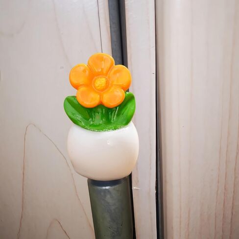Cute Mini Creative Small Flower Potted Plant, Small Yellow Flower Hinge Heads Decorative Topper Set 6PCS, Home Decoration,Magnetic Hinge Head Toppers Door Hinge in Saudi Arabia