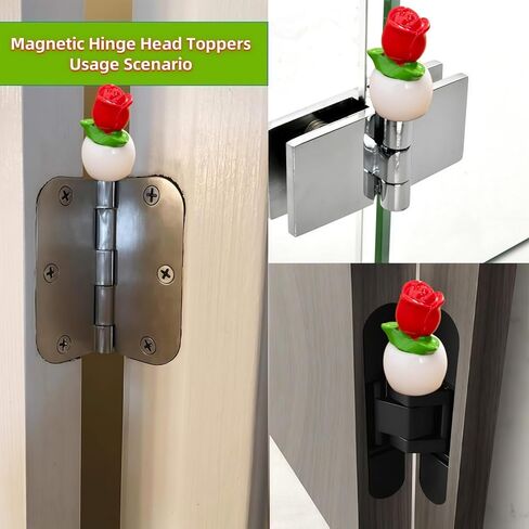 Cute Mini Creative Small Flower Potted Plant, Small Rose Hinge Heads Decorative Topper Set 6PCS, Home Decoration,Magnetic Hinge Head Toppers Door Hinge in Saudi Arabia