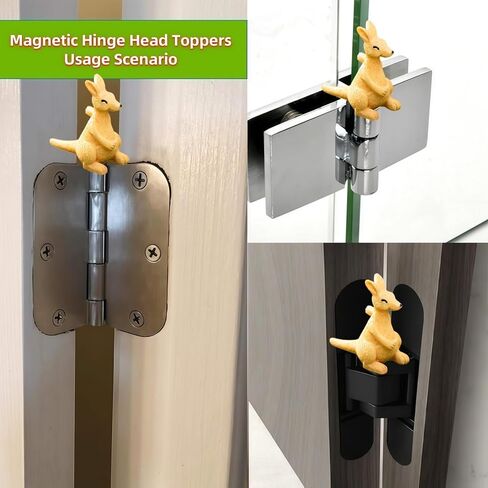 Cute Mini Creative Forest Animals, Waving Little Kangaroos Hinge Heads Decorative Topper Set 6PCS, Home Decoration,Magnetic Hinge Head Toppers Door Hinge in Saudi Arabia