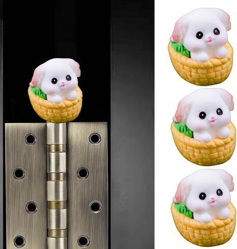 Cute Mini Creative Basket of Puppies Hinge Heads Decorative Topper Set 3PCS, Home Decoration,Magnetic Hinge Head Toppers Door Hinge in Saudi Arabia