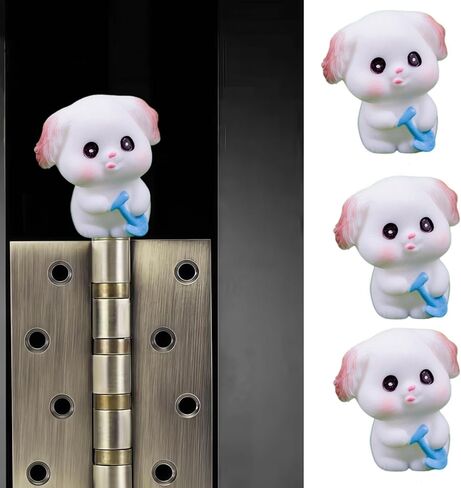 Cute Mini Creative The Little Dog Holding a Shovel Hinge Heads Decorative Topper Set 3PCS, Home Decoration,Magnetic Hinge Head Toppers Door Hinge in Saudi Arabia